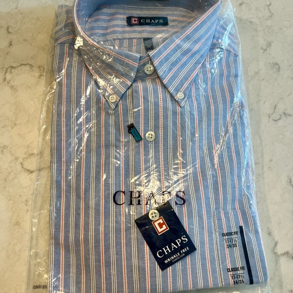 NWT CHAPS OXFORD CLOTH WRINKLE FREE SHIRT - Picture 5 of 6